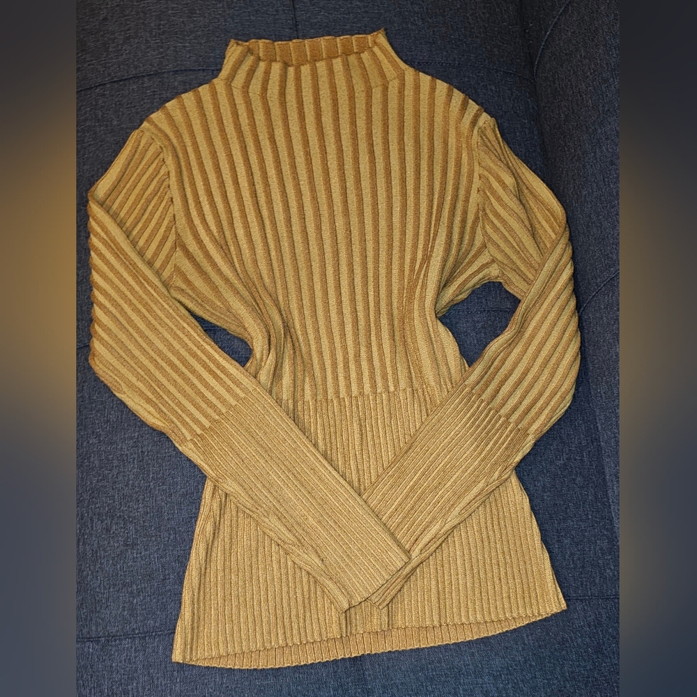 Mustard Yellow Mock Turtleneck Top